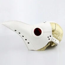 1 件深红色镜片瘟疫医生鸟嘴面具，派对/舞台表演/演出道具万圣节 - 黑色 - 查看 5