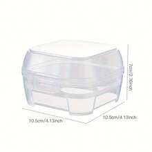 1入組4格彩妝海綿儲物盒，美妝蛋收納盒，女生化妝品收納盒，美妝蛋防塵儲物盒