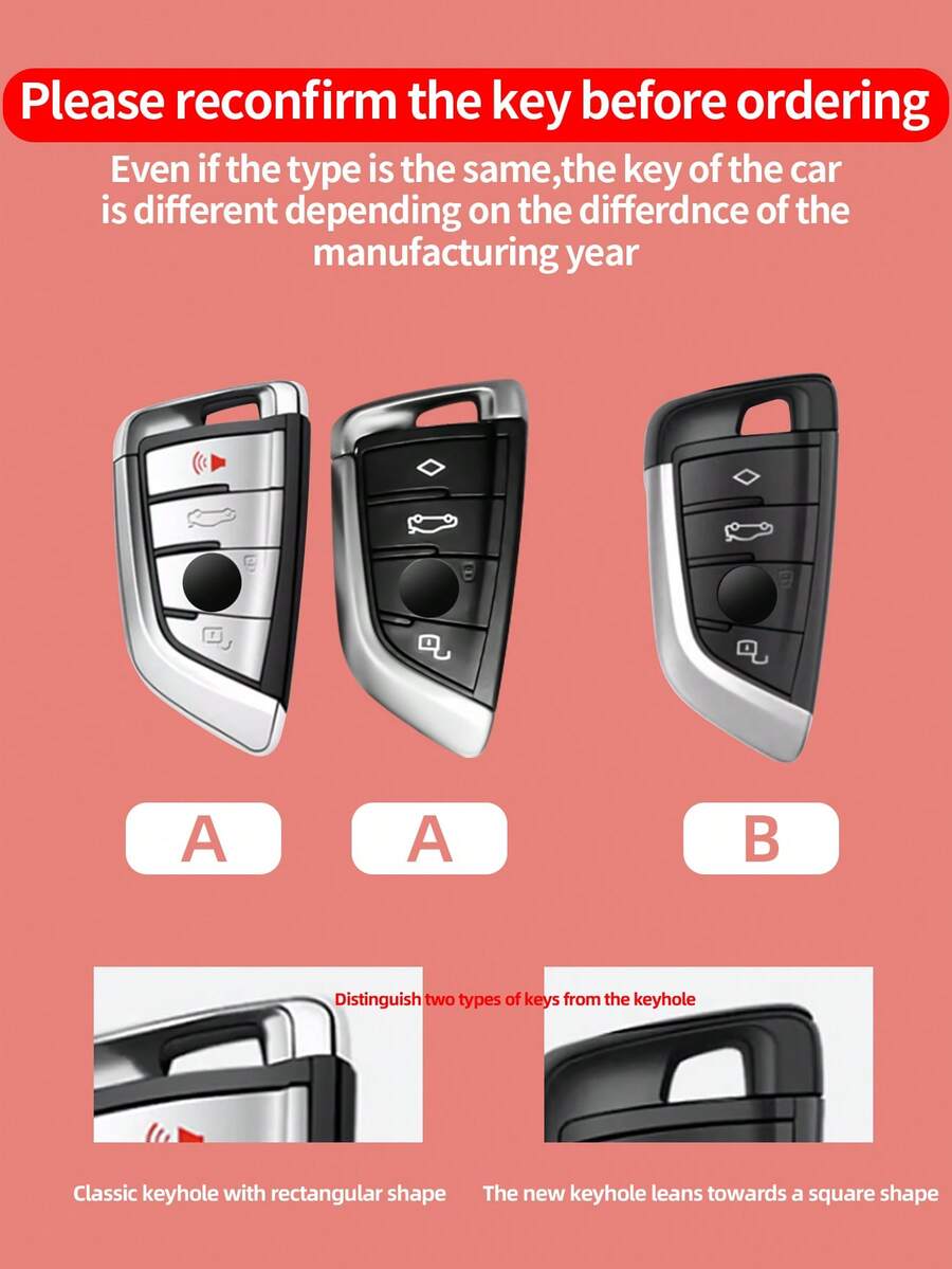 Genuine Leather Key Fob Cover For BMW Series, Unique Style And Simple