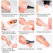 13 pièces/set Ensemble de gel d'extension poly 20 ml Kit de Nail Art Polygels couleur blanche transparente Gel UV pour ongles Formulaire de pointe Tranche de gel acrylique pour ongles Kit de pinceaux avec 100 pièces de moules d'extension pour ongles - Multicolore - Voir 10