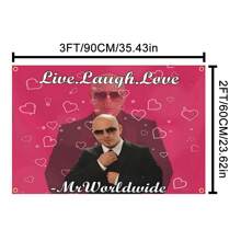Live Laugh Love Mr. Worldwide Flag Music Tapestry Banner For Bar Beer House College Dorm Room Man Cave Tailgates And Parties,Christmas Mother's Day Graduation - Multicolor - View 3