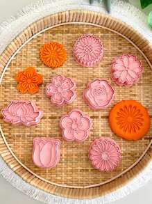 8入組蜜蜂餅乾切割器套裝,蜂蜜餅乾模具3d卡通可壓餅乾模具,diy餅乾印章廚房烘焙配件製糕點烘焙器具 - 粉色 - 查看 10