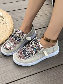 Nuevos zapatos de verano transpirables casuales para mujer con malla y suela resistente al deslizamiento suave y punta redonda, zapatos para mamá al aire libre - Caqui - Ver 2
