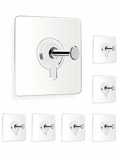 10pcs Punch Free Wall Stickers Adhesive Non-Trace Wall Screw Hook Photo Frame Hook Strong Seamless Bathroom Wall Hook, Waterproof Durable  Kitchen Bathroom Hook Hanger