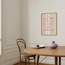 1/3Pcs Heart Quote Print Minimalist Heart Poster Aesthetic Living Room Art Love Wall Decor Feminine Art Print Girly Canvas Painting Optional Frame - A Frameless - View 4