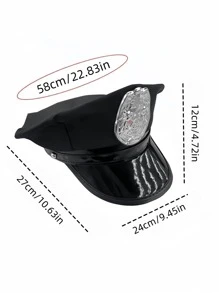 圣诞节警察角色扮演配件，派对性感女警制服，塑料玩具对讲机，口哨，警帽，项链道具舞会 - 彩色 - 查看 3