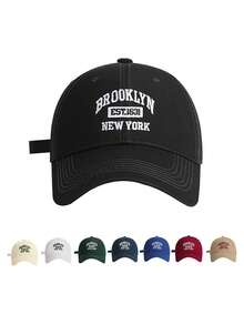 1pc Women's Fashionable Solid Color Versatile Brooklyn 1631 Embroidered Letter Baseball Cap, Suitable For Daily Wear - Multicolor - View 1