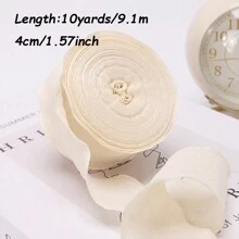 Ruy băng lụa xếp nếp bong bóng 10 thước 4cm với dây thun bằng vải lanh có viền, Bao bì hoa Hộp cà vạt, Chất liệu cạnh lượn sóng - Xù lông - Xem 15