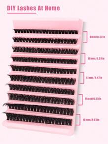 Complete DIY Lash Extension Kit: 200 Clustered Lashes, 80D/40D/30D Curvature Reusable Thick Fluffy Individual Lashes For Party Stage Festival Eye Makeuplash Clusters,Eyelash Clusters,Individual Eyelashes,Lashes,Fake Lashes - DD - View 10