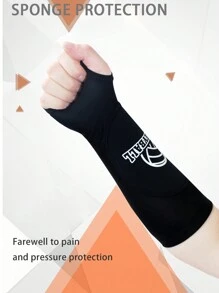 1pair Black Spandex Volleyball Arm Sleeves, Compressed Breathable Arm Guards For Men, Women, And Youth, Volleyball Training Protective Gear