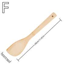 1PCPure Natural Bamboo Kitchen Utensils Bamboo Spatula Spoon Non-Stick Pan Cooking Spatula Bamboo Spatula Cooking Utensils - Multicolor - View 12