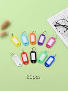 XIANG YU 20/50 件钥匙标签塑料钥匙链标签带横线空白纸标签透明盖和开口环坚固物品识别器 - 彩色 - 查看 18