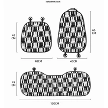 Easypie Selection 1入組四季通用汽車坐墊，可愛提花透氣防滑汽車坐墊，卡通兔子汽車坐墊，甜美舒適風格，高端汽車座椅套 - 黑色 - 查看 8