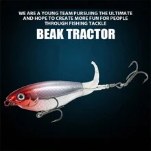 1pc Fake Bait Propeller Lure, 10g, Puffer Fish Shaped Topwater Tractor Rotating Hard Lure, Buoyant Pencil, Noisy Fishing Bait - Multicolor - View 4