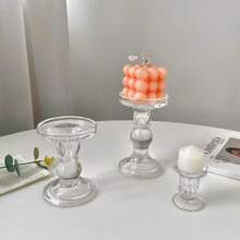 Luxury French Vintage Roman Column Crystal Glass Candle Holder, Romantic Candlelight Dinner Decoration, Valentine's Day Tabletop Ornament