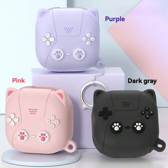 Silicone Case Compatible With Samsung Galaxy Buds/Buds2/Buds Pro/Buds2 Pro/Buds FE, Cute Cat Design, All-Around Scratch-Resistant, Durable Protection