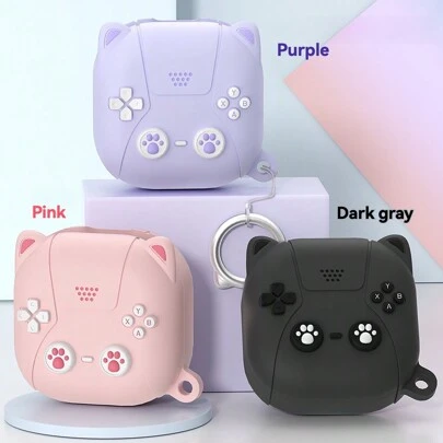 Silicone Case Compatible With Samsung Galaxy Buds/Buds2/Buds Pro/Buds2 Pro/Buds FE, Cute Cat Design, All-Around Scratch-Resistant, Durable Protection