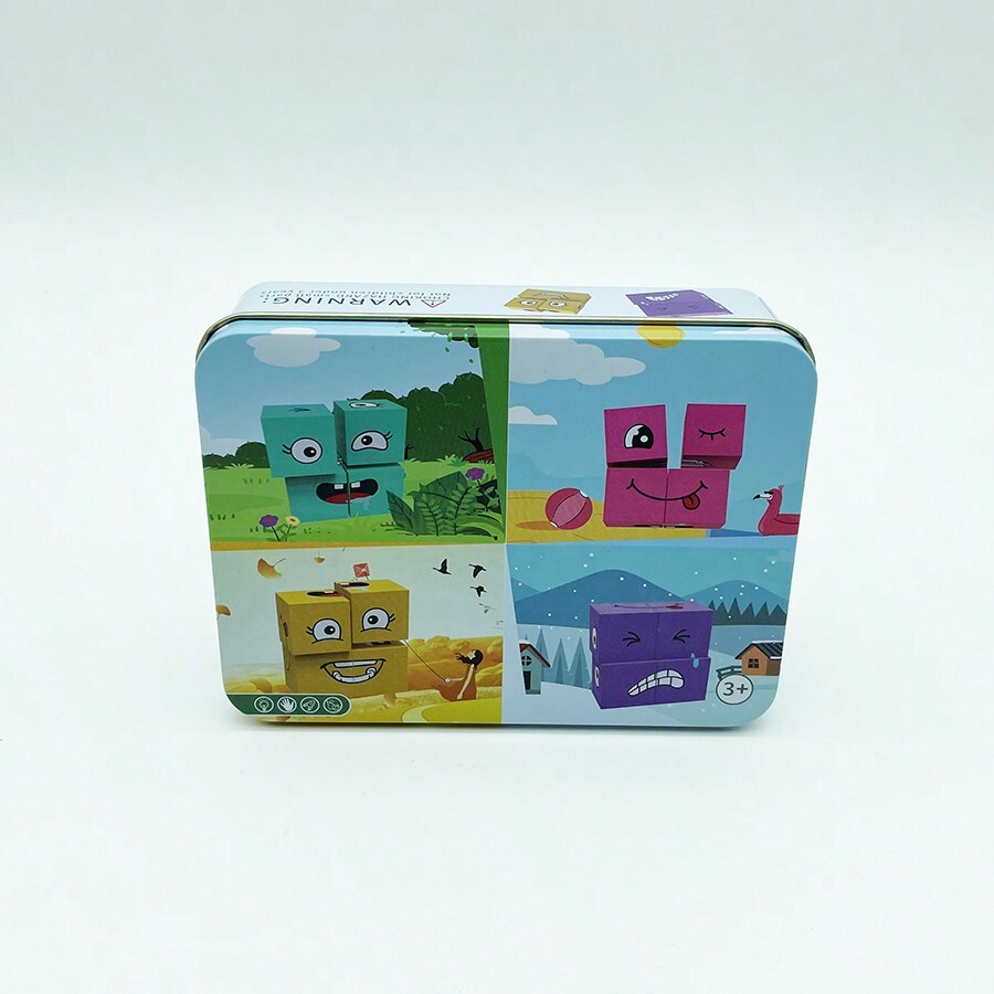 Christmas Decoration Iron Box Face Changing Magic Cube Building Blocks