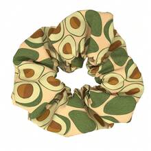 Scrunchie de moño en color aguacate para mujeres, banda elástica para el cabello con diseño de tela impresa,herramientas para el cabello accesorios para el cabello accesorios para el pelo - Multicolor - Ver 4