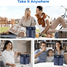 Waterdrop Compact Electric Water Filter Jug For Fridge, Countertop Water Filter System, Reduces Chlorine, Lead, Mercury, 757 Litres, 1X Built-In Original Filter + 2X Additional Filters (Replacement Filters: WD-EDF) - Navy Blue - View 7