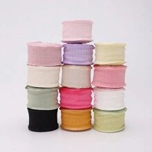 Ruy băng lụa xếp nếp bong bóng 10 thước 4cm với dây thun bằng vải lanh có viền, Bao bì hoa Hộp cà vạt, Chất liệu cạnh lượn sóng - Xù lông - Xem 6