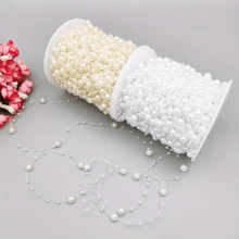 1 szt. (8+3mm) girlanda z koralików, sznurek perłowy w kształcie gwiazdy, długość 5 metrów na ślub, dodatki do włosów panny młodej, dekoracja na Boże Narodzenie, bukiet walentynkowy, odzież/dekoracja ogrodu, wielokolorowe perły - Wielokolorowe - Zobacz 9