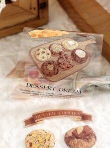 3pcs/Pack PET Waterproof Planner Stickers, Bread & Coffee Landscape Decorative Long Tapes, DIY Scrapbooking Cutting Stickers - Tuesday Channel - View 7