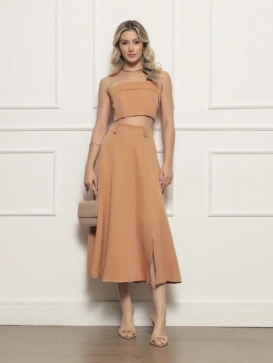 Women Two-Piece Outfits - Màu Khaki - Xem 1