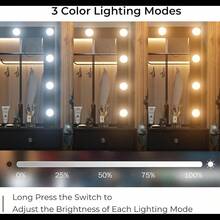 FUSOU Makeup Vanity Desk With Mirror & 12 LED Lights, Vanity Table With 11 Drawers, Power Outlet & Chair, 3 Lighting Modes Adjustable, White - Black - View 4