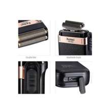 Maquina Shaver Barbeador Acabamento Bivolt Profissional Sem Fio Recarregavel Kemei KM-2024 - Preto - Visão 4