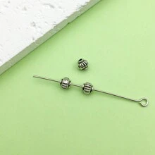 Bộ 50 Hạt Cổ Bạc Rời Hợp Kim Miếng Đệm Hạt Có Lỗ Mũ Hạt Kim Loại Hạt Bạc Cổ Miếng Đệm Thủ Công Cho Vòng Tay Vòng Cổ Hàng Thủ Công Trang Sức DIY Craft - Màu Bạc Cổ - Xem 20
