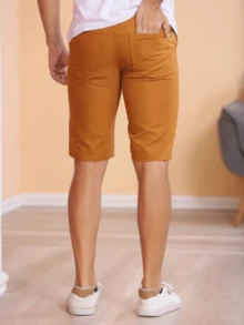 Men Denim Shorts - Camel - View 3