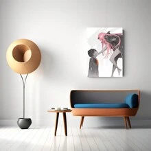 1入組動漫海報，漫畫帆布海報，壁畫印刷，朋友禮物，適用於家居裝飾和臥室裝飾，無框架 - 白色 - 查看 6