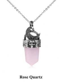 1pc Vintage Natural Stone Crystals Necklace For Men Women Reiki Moon Charm Sword Shape Pendant Healing Black Obsidian Labradorite Opal Fluorite Labradorite Crystal Healing Reiki Halloween Jewelry Gifts H464 - Necklace - View 16