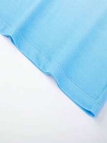 Annil 女童圆领短袖针织T恤夏季清凉休闲上衣渐变色速干 - 藍色 - 查看 4