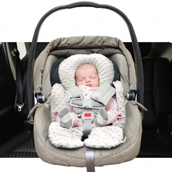 KAKIBLIN 1 Pcs Infant Car Seat Insert, Baby Carseat Head & Body Support For Newborn, 2-In-1 Reversible Baby Car Seat Cushion, Soft Stroller Cushion Insert For Baby Car Seats, Bouncer, Strollers, Swing