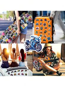 Finego Paquete De Pegatinas Para Motocicletas, 50 Piezas De Pegatinas Y Calcomanías De Vinilo Impermeables Y Geniales Para La Vida De La Moto, Pegatina De Amor Por Las Carreras De Coches Para Adultos, Hombres, Bicicleta, Computadora Portátil, Patineta Y Botella De Agua - Multicolor - Ver 8