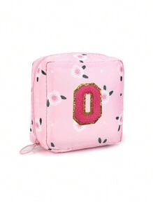 1 Pc Portable Sanitary Napkin Storage Bag - Large Capacity Waterproof Cartoon Design - Suitable For Girls In Their Menstrual Period! Waterproof Cosmetic Travel Bag, Coin Wallet, Teen Girl Cash Bag, Pink Flower 26 Letter Towel Embroidery, Adorable Multi-Purpose Storage Bag, Portable And Large Capacity Makeup Bag Makeup Bags Makeup Organizer Make Up Organizer Makeup Storage Makeup Pouch Make Up Pouch Make Up Bag - Pink - View 20