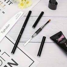 1支美甲设计刷，丙烯酸UV凝胶扩孔刷，绘图刷，刮刀，双头美甲刷工具 - 彩色 - 查看 2