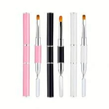 1支美甲设计刷，丙烯酸UV凝胶扩孔刷，绘图刷，刮刀，双头美甲刷工具 - 彩色 - 查看 11