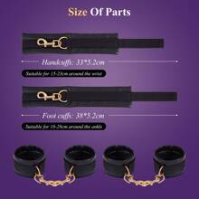 Utimi UTIMI 4-Piece BDSM Kit - Black And Red Adjustable Handcuffs And Ankle Cuffs For Beginner Couples
