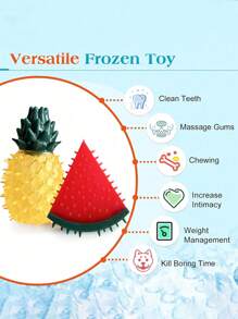 1 pieza/2 piezas/3 piezas Juguete para mascota con sonido, lindo juguete para masticar con forma de fruta para refrescarse en el verano