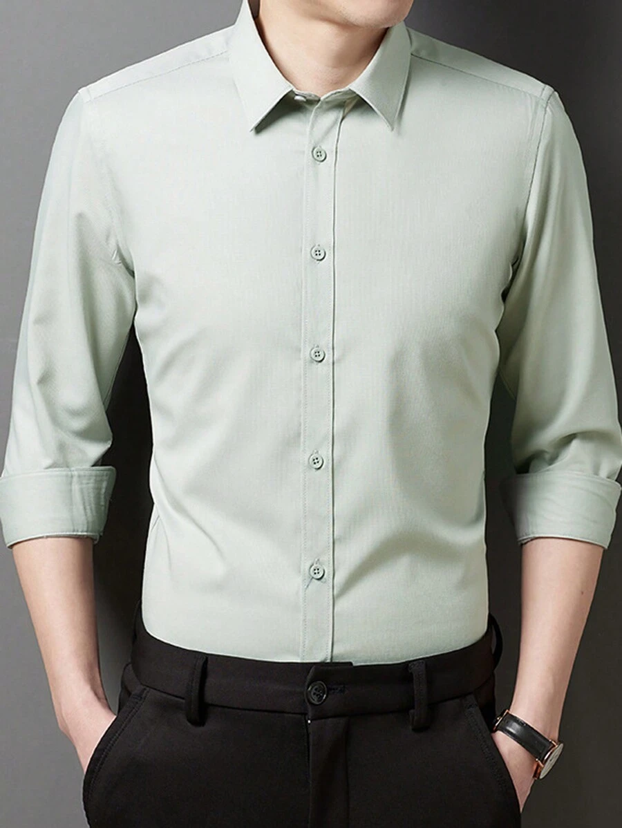 Men Shirts - 薄荷綠 - 查看 1