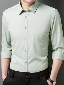 Men Shirts - 薄荷綠 - 查看 3