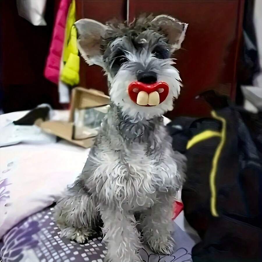 1pc Prank Lips Big Teeth & Buck Teeth Pacifier Toy For Dogs - Fun Pacific Shape Interactive Red Lip Toy For Playtime And Dental Health, Durable Material, Suitable For Small Breeds (Multiple Color Combinations, Random Color Delivery) - Multicolor - View 1