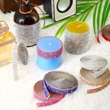 1pc Crystal Rhinestone Self Adhesive Strip For Clothing Decoration Accessories - one-size - View 3