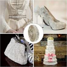 1pc Crystal Rhinestone Self Adhesive Strip For Clothing Decoration Accessories - one-size - View 6