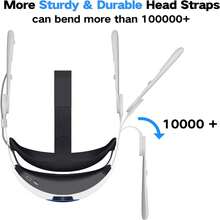VR Head Strap With Battery For Oculus Quest 2, 10000mAh Battery Pack For Extended 8 Hrs Of Playtime, Fast Charging VR Power, Adjustable  Strap Enhanced Support And Balance In VR ,Halloween Gifts For Friends And Family - White - View 6