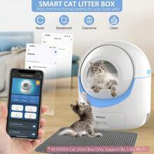 Self Cleaning Cat Litter Box Robot 70+10L Automatic Cat Litter Box With APP - Blauw - Bekijken 3