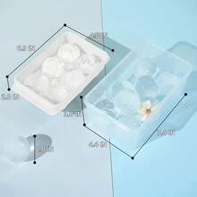 1pc Round Ice Cube Mold For Summer, Silicone Ice Ball Maker With Stackable Design, Ice Ball Tray With Lid, 8 Cavities - Round Ice Tray - View 5